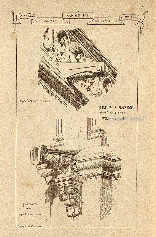 石像鬼，Eglise De St Ambroise，巴黎，建筑和设计的历史，艺术，法国，维多利亚，19世纪